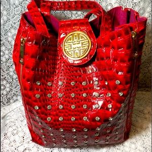 Large Red/Gold Rhinestones Travel Tote Bag